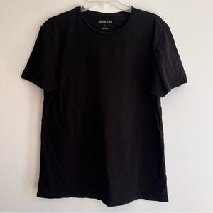 Ash & Erie Classic Black Men's Tee Shirt Cotton Crew Neck Shorter Men Large